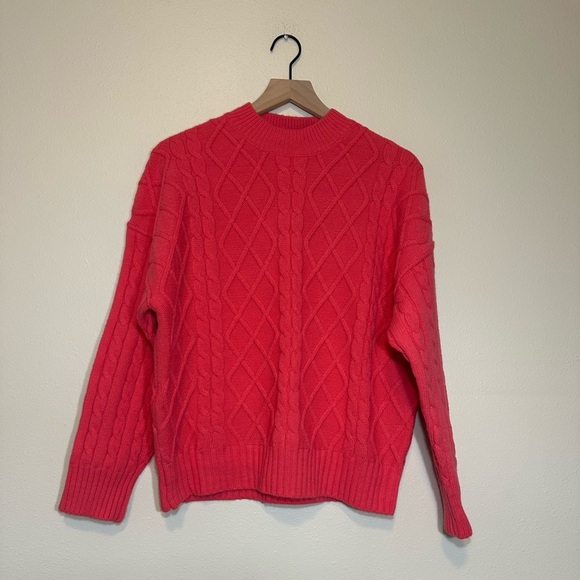 LUMIERE Pink Cable Knit Sweater - Picture 1 of 5